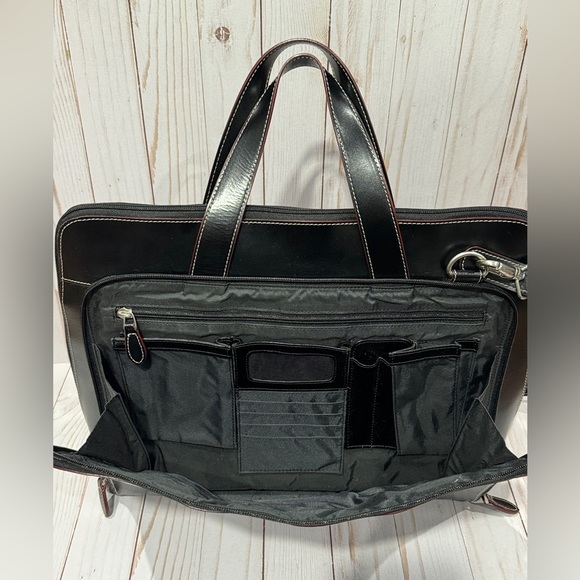 Samsonite Messenger Shoulder Bag Briefcase Black Multi Pockets Executive - Picture 8 of 13